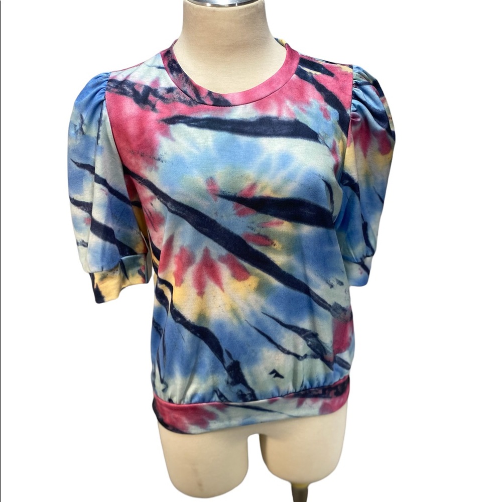 Cliche’ Colorful Tie Dye Puffy Sleeve Shirt